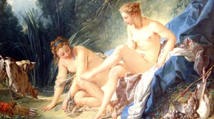 Diana getting out of her bath