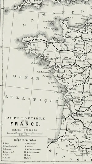 Road Map of France from Baedeker's Paris and Environs