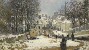L'Entrée de la Grande Rue à Argenteuil, l'hiver, par Claude Monet