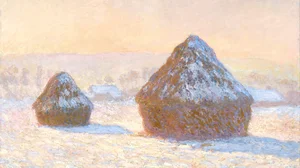 Wheatstacks, Snow Effect, Morning (Meules, Effet de Neige, Le Matin)