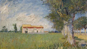 Farmhouse in a wheat field