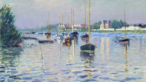 Boats moored on the Seine at Argenteuil