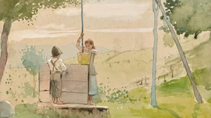 Boy and Girl at a Well