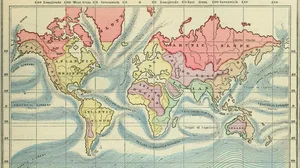 Monteith's physical and political geography world map