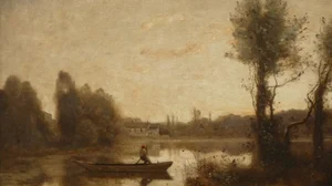 Ville-d'Avray. Boatman on the Pond