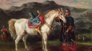 Circassian Holding a Horse by Its Bridle