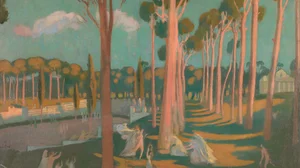 Klassische Landschaft mit Figuren