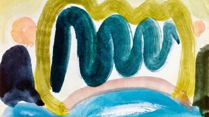 Abstract Composition with Wavy Lines