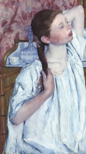 Girl Arranging Her Hair