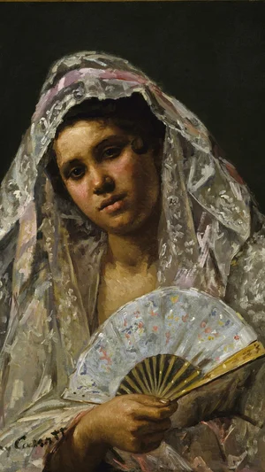 Spanish Dancer Wearing a Lace Mantilla