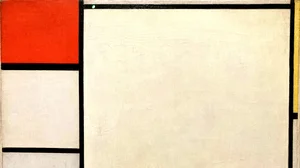 Composition with red, yellow, and blue