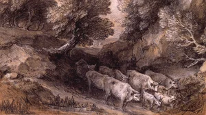 Wooded Landscape with Cattle and Goats