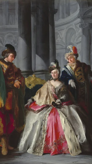 Three Figures Dressed for a Masquerade