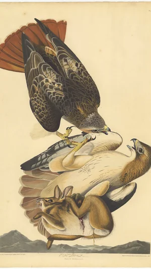Red-tailed Hawk (Falco borealis) and Prey