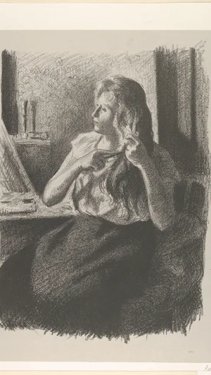 Woman Combing Her Hair
