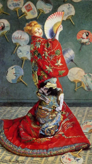 Madame Monet wearing a kimono