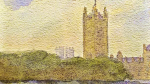 The Victoria Towerandthe Thamesriverinautumn1995(ormyfirstpaintingonthe Britishsoil)