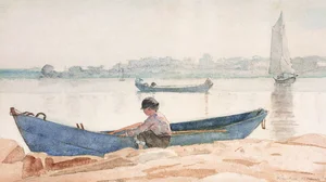 Boy with blue dory