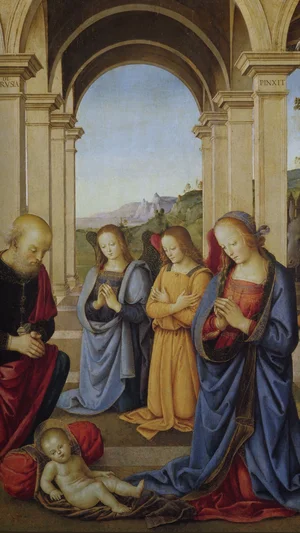 The Adoration of the Christ Child (detail from the Albani Torlonia Polyptych)