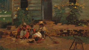 Esquisse d'une cour de chaumière
