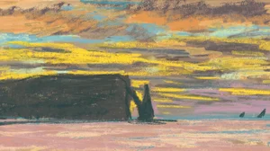 Aiguille y Porte d’Aval, Étretat, atardecer