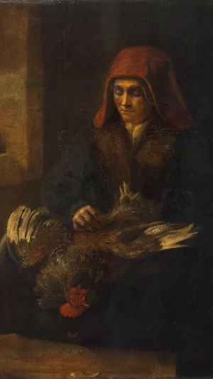 Old Woman Plucking a Fowl