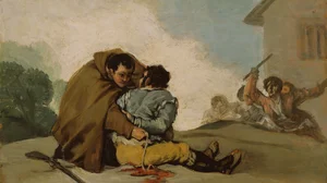 Friar Pedro Binds El Maragato with a Rope