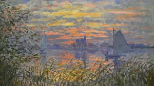 Marine View with a Sunset