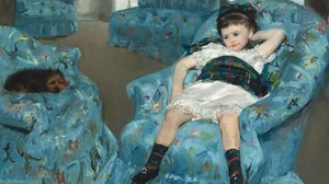 Little Girl in a Blue Armchair