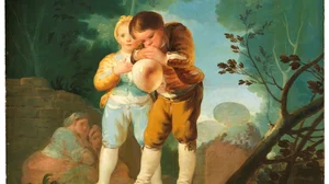Children Inflating a Bladder