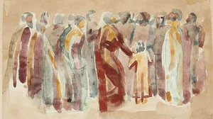 Jesus and the disciples with a child