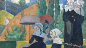 Breton Women with Umbrellas