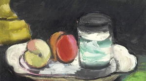 Still Life with Peaches and a Glass