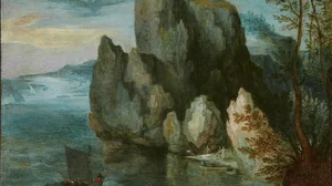 Seascape with a High Cliff