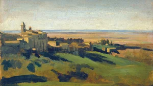 View of Marino in the Alban Mountains in the Early Morning