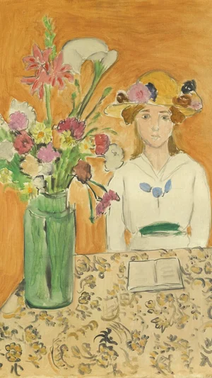 Girl in White with a Bouquet
