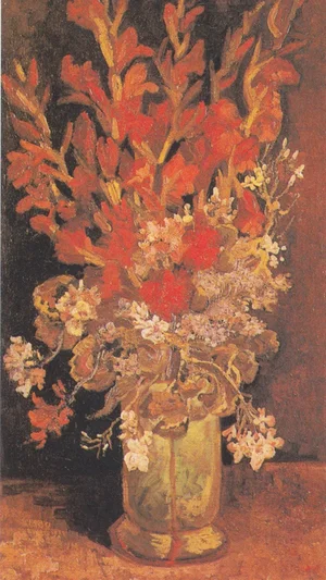 Vase with Gladioli and Carnations