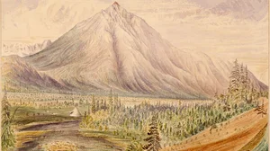 Mt. Kishenehn peak bears N. 50. W