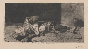 Arab Watching Over the Body of His Friend