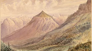 Sandstone Mountain bearing E. 20. S. Kishenehn Pass (E. side of summit)