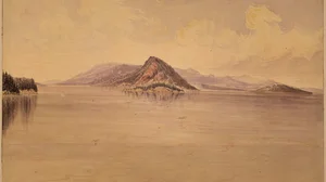 Straits of Haro. Stewart's Island in the centre
