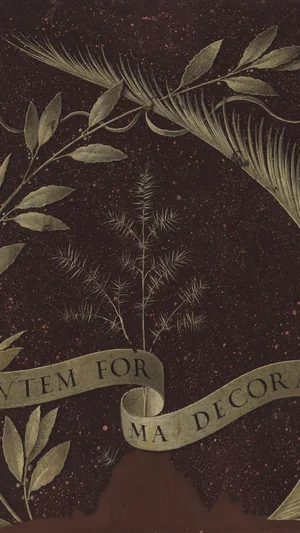 Wreath of Laurel, Palm, and Juniper with a Scroll inscribed Virtutem Forma Decorat [reverse]