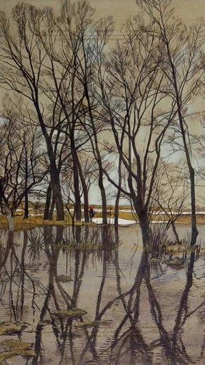 Ust Krestishche. Spring. Flood