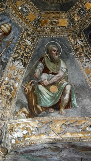 Saint Luke the Evangelist, Detail from the Ceiling of the Altar Chapel in the Cappella Di Sant'Aquilino in the Basilica Di San Lorenzo Maggiore, Milan