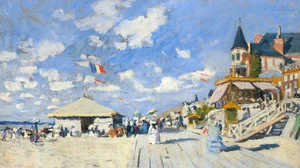 The boardwalk on the beach at Trouville