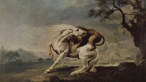 Lion Attacking a Horse
