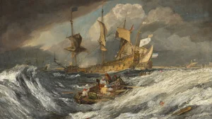 Boats Carrying Out Anchors to the Dutch Men of War