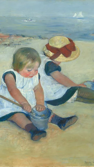 Children Playing on the Beach