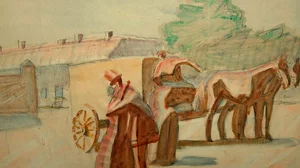 H.C. Andersen's Farewell to His Mother at St. Jørgen's Gate in Odense