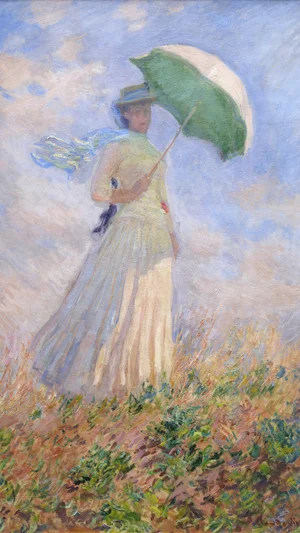 Femme à l'ombrelle tournée vers la droite